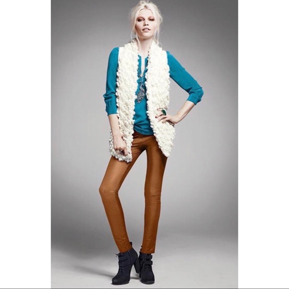 Nordstrom Kenna-T Brown Leather Pants NEW